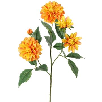 Dekozweig Dahlie QUINKA, orange-gelb, 70cm