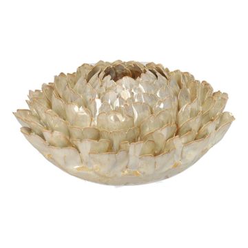 Keramikvase Lotusblüte MARILUNA, handmade, beige, 8,5cm, Ø19cm