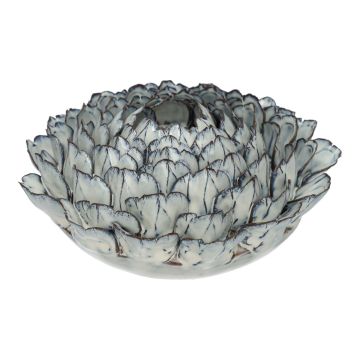 Keramikvase Lotusblüte MARILUNA, handmade, blau, 8,5cm, Ø19cm