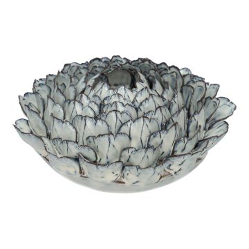 Keramikvase Lotusblüte MARILUNA, handmade, blau, 13cm, Ø28,5cm