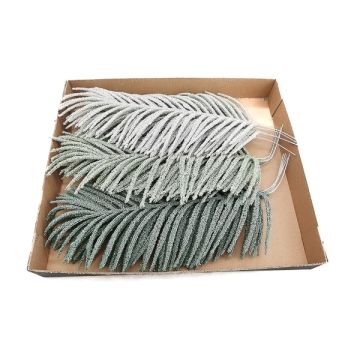 Kunst Palmwedel Areca ALANEA, 15 Stück, petrol-minze-weiß, 45cm