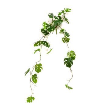 Kunst Hängepflanze Philodendron monstera deliciosa GRINTO auf Steckstab, 80cm