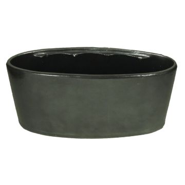 Ovale Orchideenschale RODISA aus Keramik, schwarz, 33x15x15cm