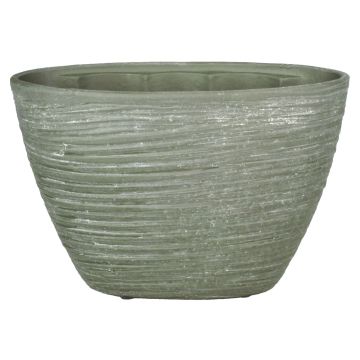 Ovaler Keramik Orchideentopf ADELPHOS, Rillen, grau-braun, 32x14,5x22,5cm Ovaler Keramik Orchideentopf ADELPHOS, Rillen, grau-braun, 32x14,5x22,5cm