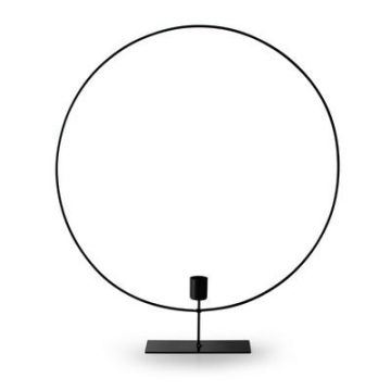 Metallring Kerzenhalter BERSINA mit Standfuß, schwarz, 45cm, Ø40cm Metallring Kerzenhalter BERSINA mit Standfuß, schwarz, 45cm, Ø40cm