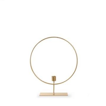 Metallring Kerzenhalter BERSINA mit Standfuß, gold, 30cm, Ø25cm Metallring Kerzenhalter BERSINA mit Standfuß, gold, 30cm, Ø25cm