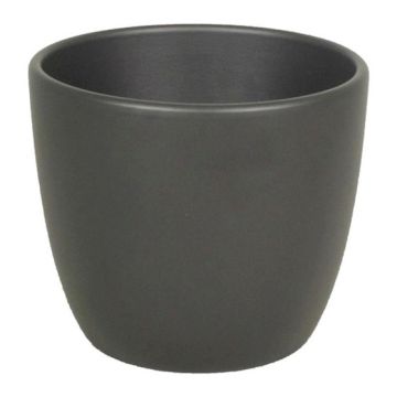 Großer Übertopf TEHERAN BASAR, Keramik, anthrazit-matt, 27cm, Ø32cm