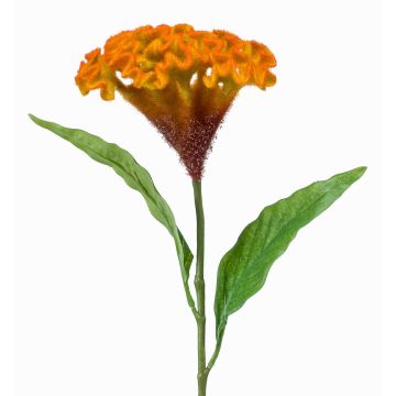 Kunstblume Hahnenkamm ANUBIS, gelb-orange, 60cm, Ø14cm