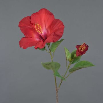 Kunstblume Hibiskus OAHU mit Blüten, rot, 70cm, Ø16cm