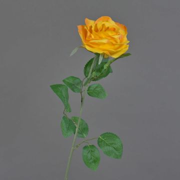 Rose künstlich PEZOS, orange-gelb, 60cm, Ø10cm