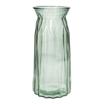 Tischvase RUBIE aus Glas, grün-klar, 24cm, Ø11cm