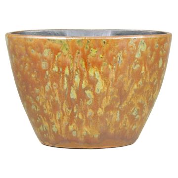 Ovales Pflanzgefäß ELIEL aus Keramik, gesprenkelt, orange-gelb, 32x15x22cm Ovales Pflanzgefäß ELIEL aus Keramik, gesprenkelt, orange-gelb, 32x15x22cm