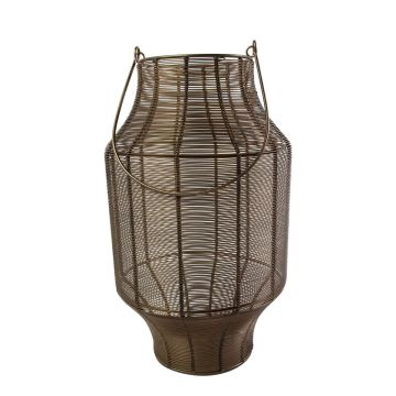 Eisen Laterne EMANUELE, mit Henkel, bronze, 40cm, Ø24cm