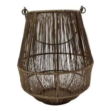 Eisen Laterne GIUSEPPINO, mit Henkel, bronze, 25cm, Ø22cm