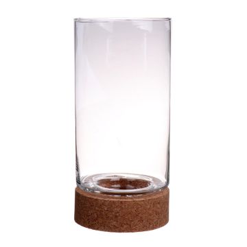 Glaswindlicht BERRO mit Korkboden, klar, 30cm, Ø15cm
