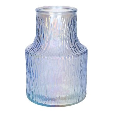 Blumenvase LUCIENNE aus Glas, mit Muster, lavendel-irisierend, 19,8cm, Ø13,5cm Blumenvase LUCIENNE aus Glas, mit Muster, lavendel-irisierend, 19,8cm, Ø13,5cm