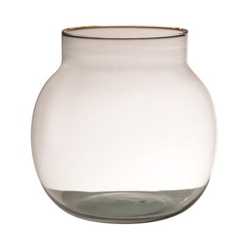Blumen Vase GANJA, Glas, recycelt, klar, 23cm, Ø23cm