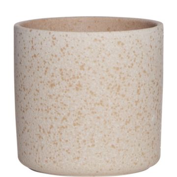 Keramik Blumentopf ARAYA, gesprenkelt, beige, 10cm, Ø10cm