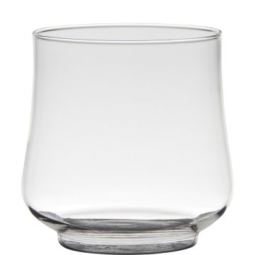 Windlicht ADISRA aus Glas, Standfuß, klar, 13,7cm, Ø13,9cm