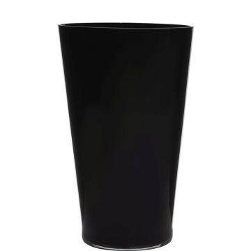 Konische Blumenvase ANNA EARTH aus Glas, schwarz, 40cm, Ø25cm