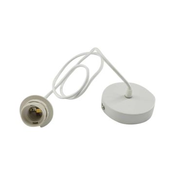 Lampenfassung KARIBO mit Kabel, Fassung E-27, Deckenhalterung, 105cm, Ø10cm Lampenfassung KARIBO mit Kabel, Fassung E-27, Deckenhalterung, 105cm, Ø10cm