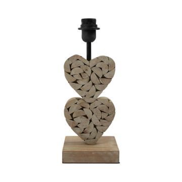 Lampenständer Herz JARUBO aus Holz, natur, 14x13x36cm