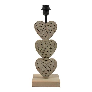 Lampenständer Herz JARUBO aus Holz, natur, 16x14x46,5cm