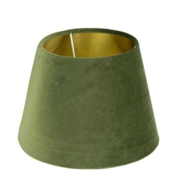 Samt Lampenschirm KURANO, apfelgrün-gold, 21cm, Ø30cm Samt Lampenschirm KURANO, apfelgrün-gold, 21cm, Ø30cm