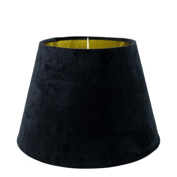 Samt Lampenschirm KURANO, schwarz-gold, 21cm, Ø30cm Samt Lampenschirm KURANO, schwarz-gold, 21cm, Ø30cm
