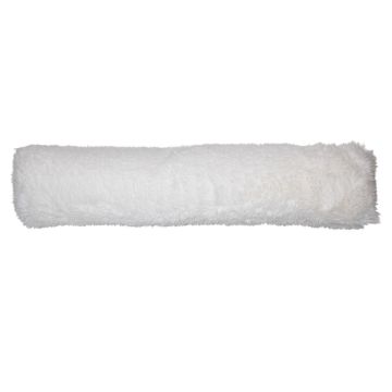 Flauschiger Türluftblocker ARIFA in Bärenfell-Optik, weiß, 90x20x15cm 