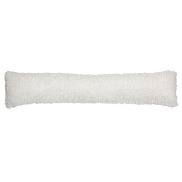 Flauschiger Türluftblocker ARIFA aus Teddystoff, weiß, 90x20x15cm 