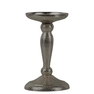 Aluminium Kerzenhalter ELIZABELLE, gehämmert, silber, 16,5cm, Ø9cm Aluminium Kerzenhalter ELIZABELLE, gehämmert, silber, 16,5cm, Ø9cm