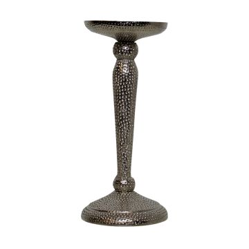 Aluminium Kerzenhalter ELIZABELLE, gehämmert, silber, 22cm, Ø10cm Aluminium Kerzenhalter ELIZABELLE, gehämmert, silber, 22cm, Ø10cm