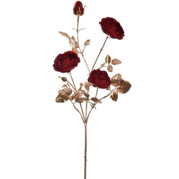 Kunstzweig Kohl-Rose DAYLAMI, dunkelrot-gold, 65cm Kunstzweig Kohl-Rose DAYLAMI, dunkelrot-gold, 65cm
