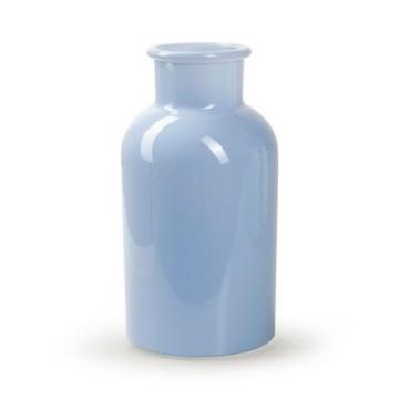 Glasflasche LORRIE, blau-glänzend, 20cm, Ø10cm