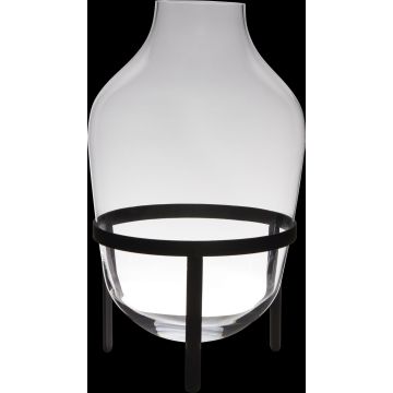 Bodenvase Glas CAMILO auf Standfuß, klar, 50cm, Ø29cm