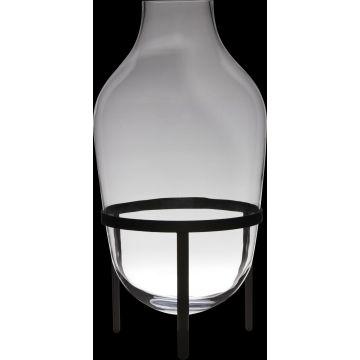 Bodenvase Glas CAMILO auf Standfuß, klar, 75cm, Ø39cm