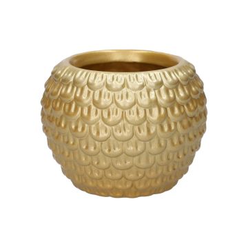 Pflanztopf Keramik KASSIOPEIA mit Muster, gold, 10,9cm, Ø14,5cm