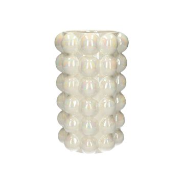 Vase Bubble LYNNETTE aus Dolomit, sand, 24cm, Ø15cm