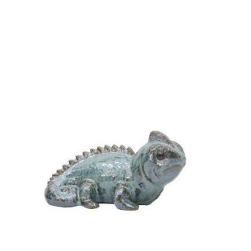 Tierfigur Chamäleon ALOVIA aus Keramik, outdoor, hellblau, 20x12x11cm Tierfigur Chamäleon ALOVIA aus Keramik, outdoor, hellblau, 20x12x11cm