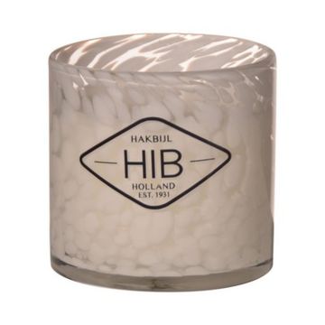 Wachskerze RENITA im Teelichtglas, weiß-klar, 8cm, Ø8cm