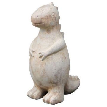 Tierfigur Dino T-Rex AMORIA aus Terrakotta, outdoor, handmade, patiniert, beige, 25x14x33cm Tierfigur Dino T-Rex AMORIA aus Terrakotta, outdoor, handmade, patiniert, beige, 25x14x33cm
