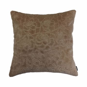 Samt-Kissen ALAIA, Rosenmuster, rosa, 45x45cm