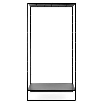 Industrial Metallregal QUIANA, 1 Boden, 1 Hängeraster, schwarz, 100x100x200cm