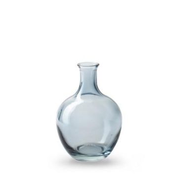 Glasflasche FINLLER, blau-klar, 13cm, Ø7,5cm Glasflasche FINLLER, blau-klar, 13cm, Ø7,5cm