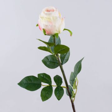 Künstliche Rose SUNJIK, weiß-rosa, 75cm, Ø7cm