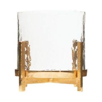 Kerzen Glas UZOAMAKA auf Metallfuß, champagner-gold-klar, 24cm, Ø24cm Kerzen Glas UZOAMAKA auf Metallfuß, champagner-gold-klar, 24cm, Ø24cm