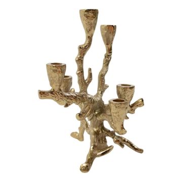 Aluminum Kerzenständer Ast ALJOSCHA für Stabkerzen, gold, 30cm Aluminum Kerzenständer Ast ALJOSCHA für Stabkerzen, gold, 30cm