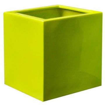 Blumentopf DILLY aus Fiberstone, glänzend, outdoor, limettengrün, 50x50x50cm Blumentopf DILLY aus Fiberstone, glänzend, outdoor, limettengrün, 50x50x50cm