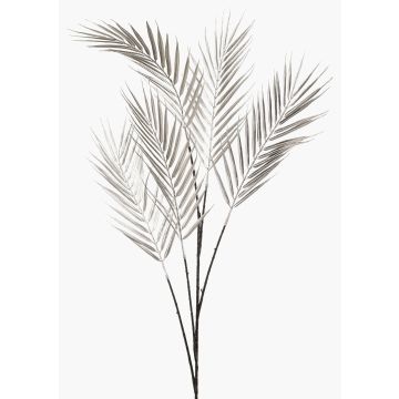 Künstlicher Goldfruchtpalmen Zweig LARMO, metallic-silber, 115cm